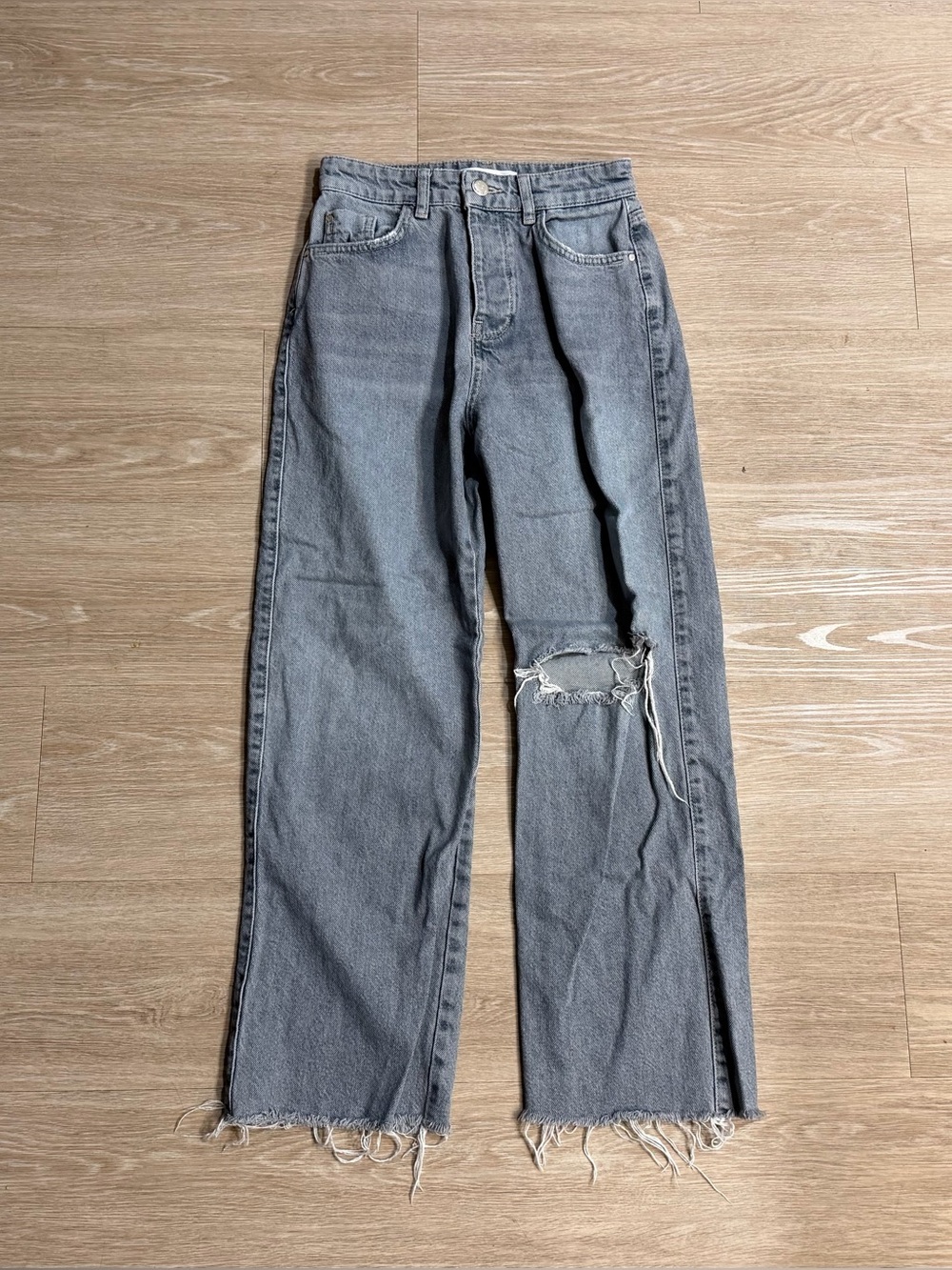 Zara High Rise Straight Leg Jeans